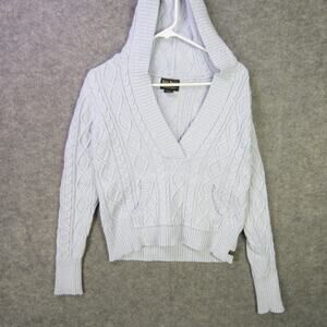 Polo Jeans Ralph Lauren Sweater Womens Small Hooded Cable Knit Pullover